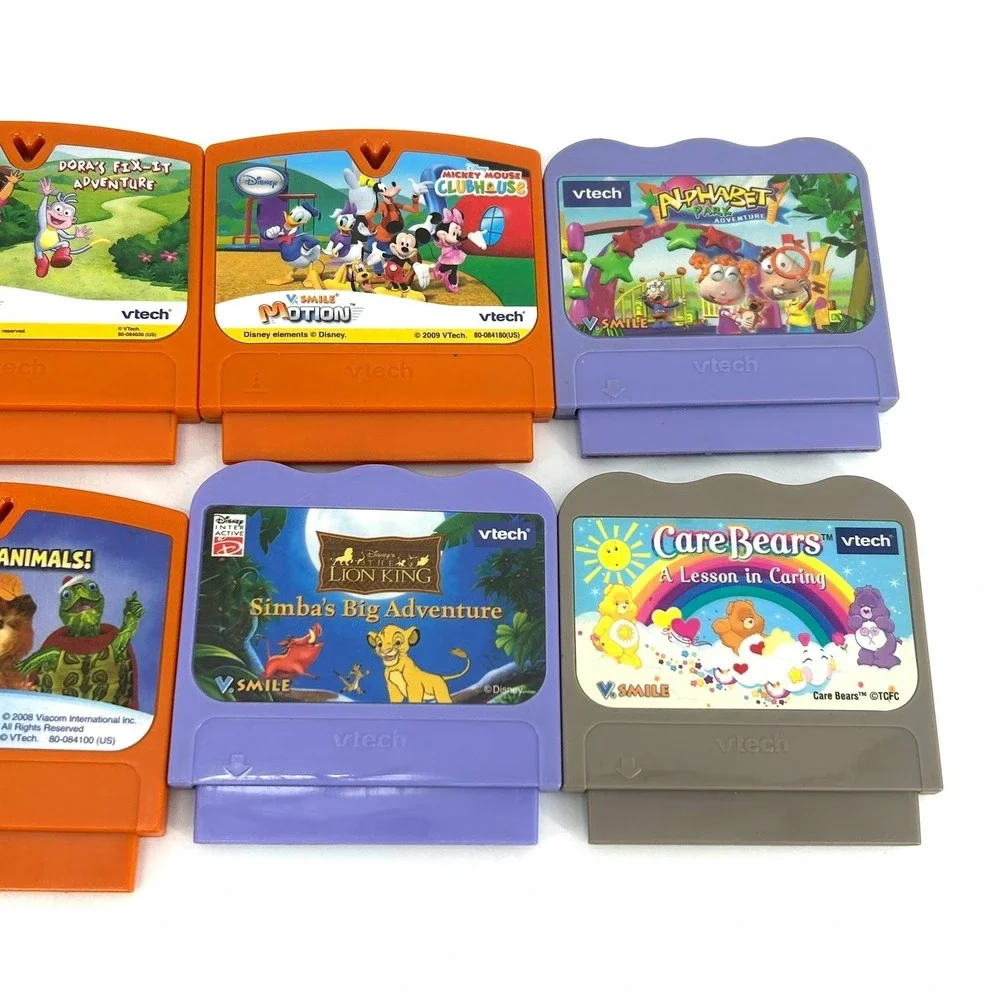Vtech V.Smile & V.Motion Game Cartridge Lot of 8 Disney Mickey Lion King Dora
